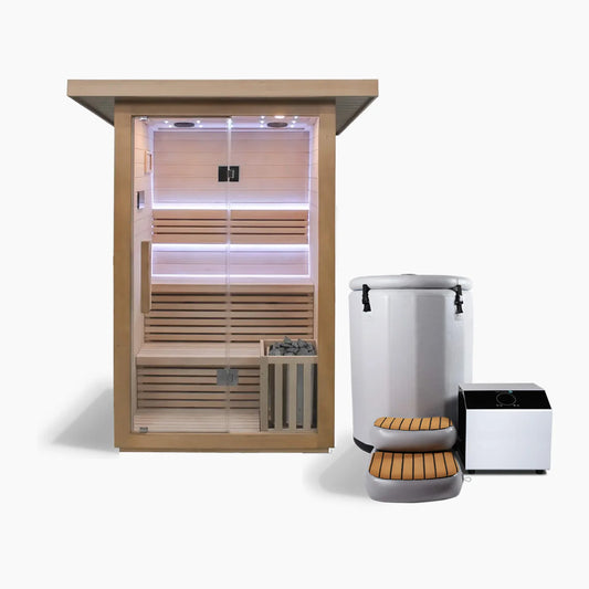 3 Person Traditional Sauna & Inflatable Barrel Plunge
