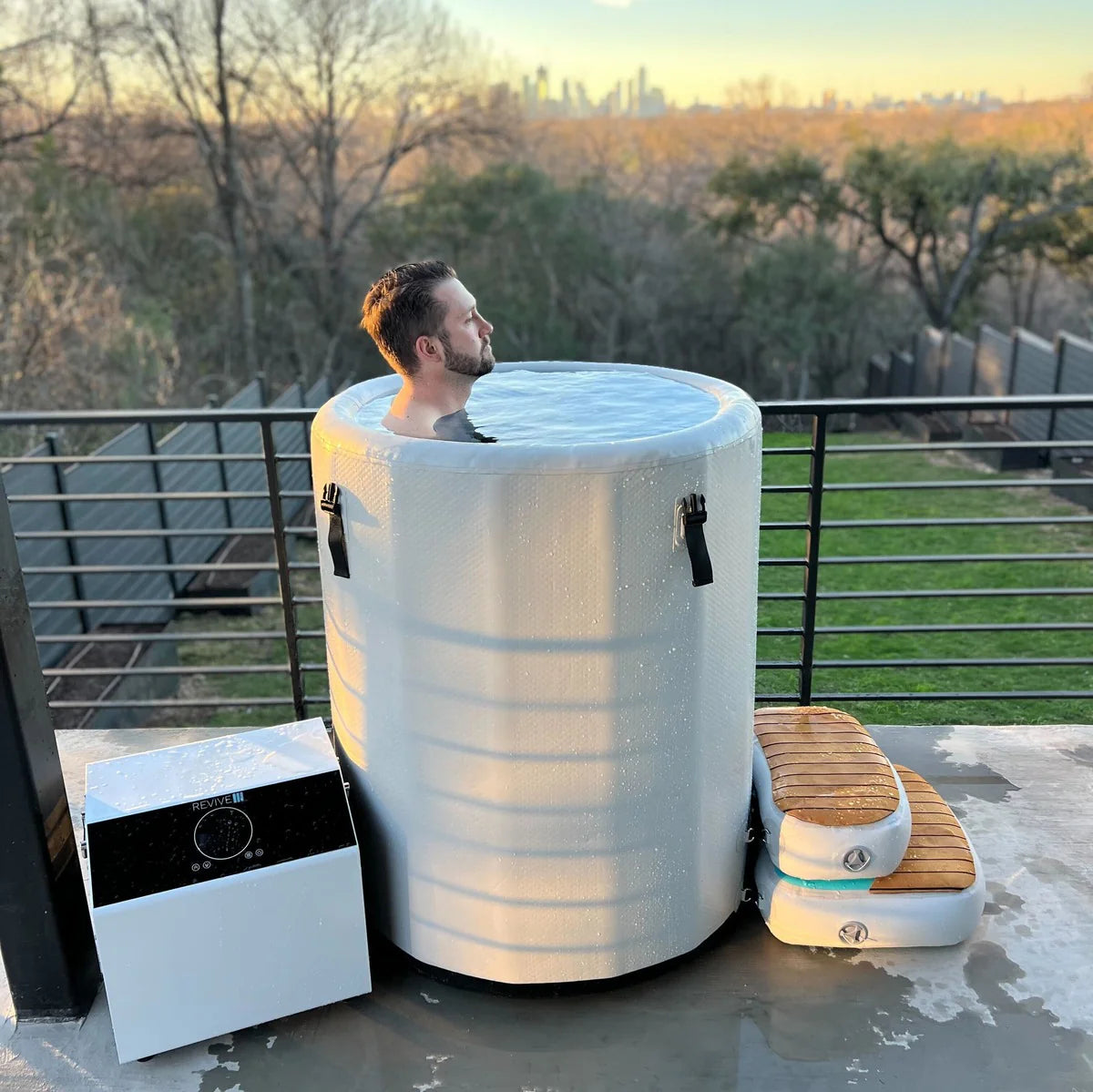 3 Person Traditional Sauna & Inflatable Barrel Plunge